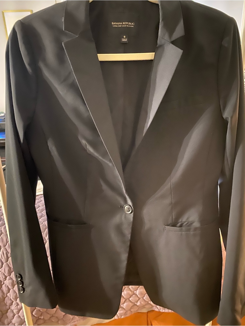 Navy Banana Republic Black Single-Button Women’s Blazer